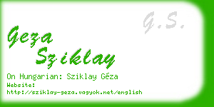 geza sziklay business card